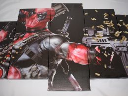 Deadpool Wooden Wall Canvas Poster Collage