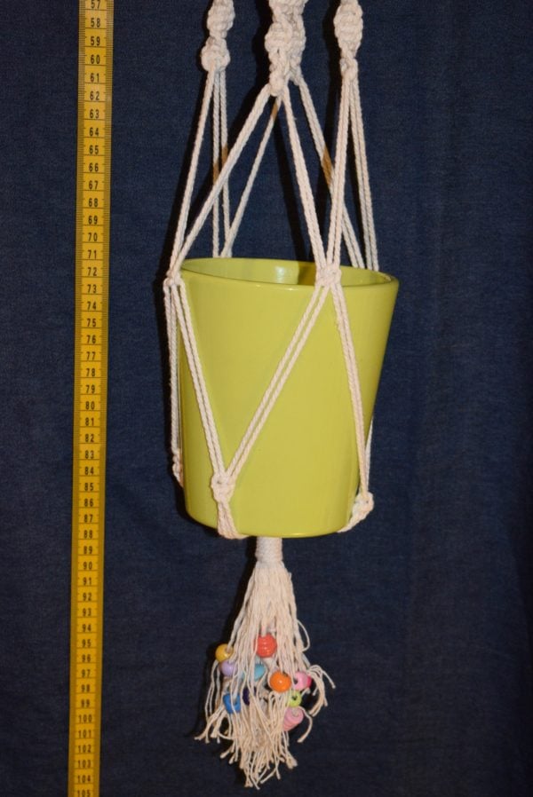 Hand-made Macrame quad layout with beads tassle