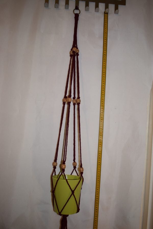 Macrame Plant Pot Hanger burgundy