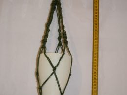 Macrame Plant Pot Hanger in Garden Green Twine
