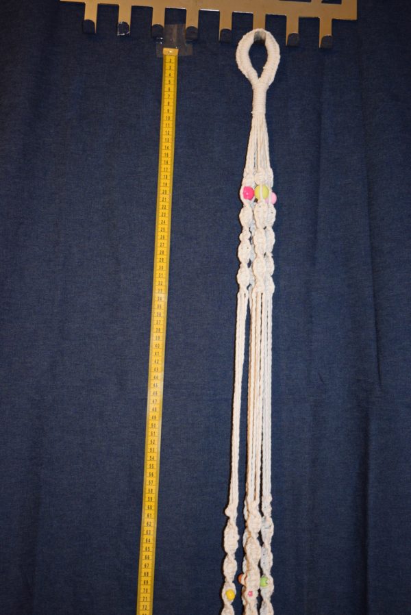 Macrame Plant Pot Hanger Long w beads