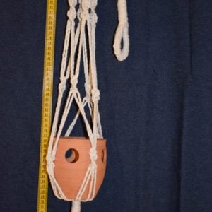 Macrame Plant Pot Hanger Long with coloured beads