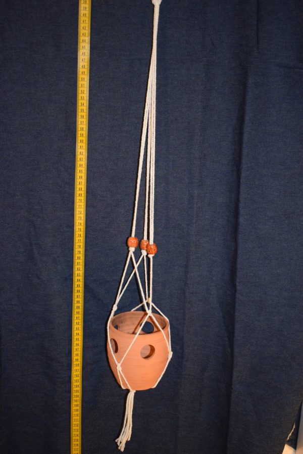 Super long handmade macrame rope plant pot hanger