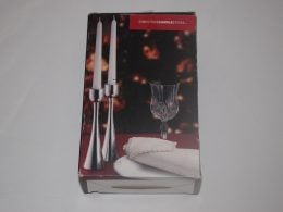 Aluminium Candle Holder and Candle Set x2