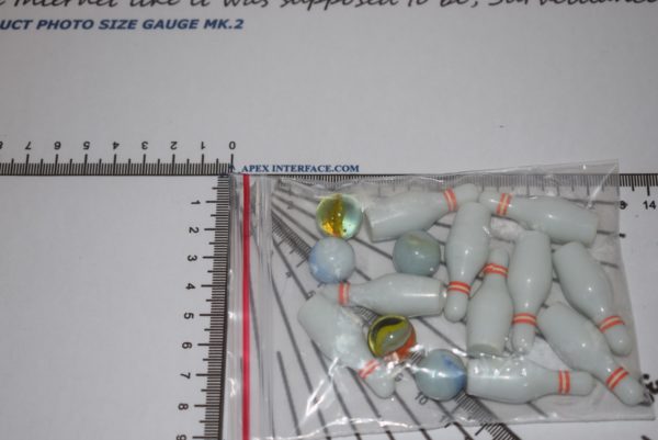 10 pin bowling Desk set with Glass Marbles