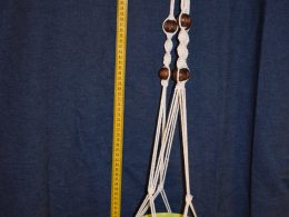 Macrami Plant Pot Hanger Wooden Beads