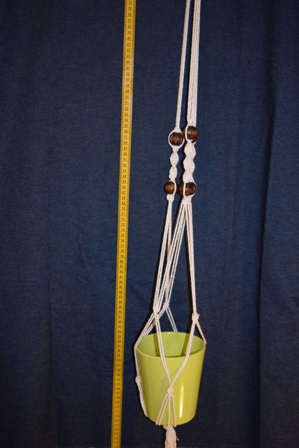 Macrami Plant Pot Hanger Wooden Beads