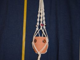 Macrami Plant Pot Hanger Tri layout with different Beads