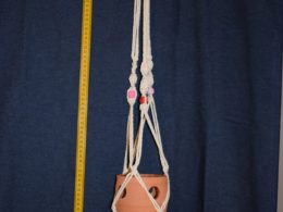 Macrami Plant Pot Hanger with coloured beads