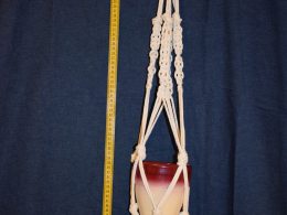 Macramy Plant Pot Hanger White tassle