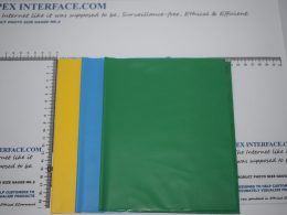 Coloured Plastic folders, Yellow, Blue, Green, x3.
