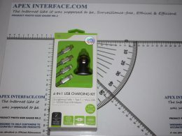 In Tech - 4 in 1 USB Car socket Charger