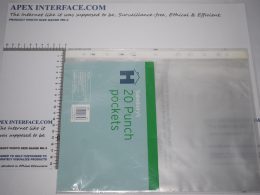 Punch Pockets Transparent Folder Pockets, x20.
