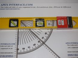 Spirit Level with Ruler 400mm 16 Inch, BlackSpur, 3 levels 45°,90°,180°.