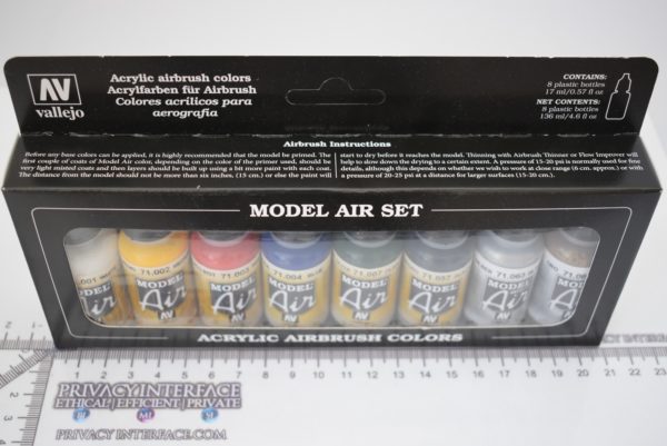 Vallejo Acrylic - Model Air Paint Set - Basic Colours x8