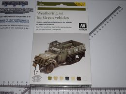 Vallejo Acrylic - Weathering Set for Green Vehicles - Washes, Pigments, Colours