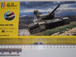 Heller Model Kit Gift Set AMX 30 Tank with Paints and Glue Included