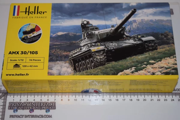 Heller Model Kit Gift Set AMX 30 Tank with Paints and Glue Included