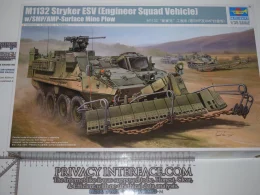 Model Stryker Fire Support Vehicle ESV with mine plow