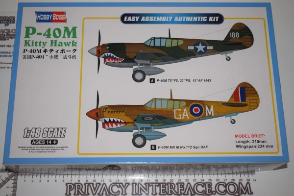 P40 Kitty Hawk Model kit 1 48