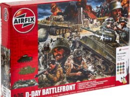 Airfix D-Day Battlefront 1:76 WWII Military Diorama Plastic Model Gift Set